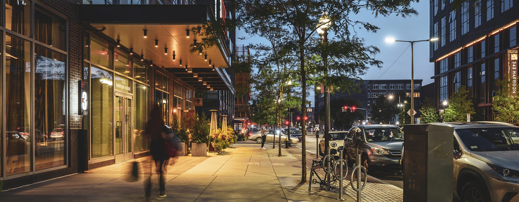 Image of downtown Boston sidewalk.